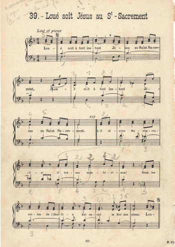 Loué soit Jésus au saint Sacrement Partition gratuite